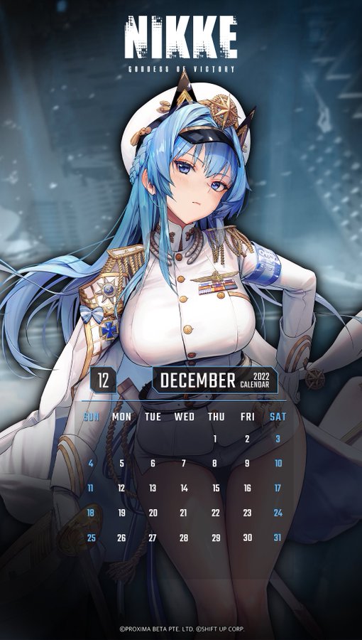 【勝利の女神NIKKE】12月のカレンダーは「ヘルム」